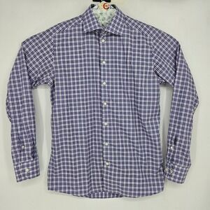 Eton Dress Shirt Mens 16 1/2 42 Large Slim Fit Plaid Long Sleeve Casual